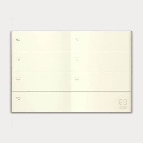 TRAVELER'S notebook Refill // 007 Free Weekly Diary (Passport Size)