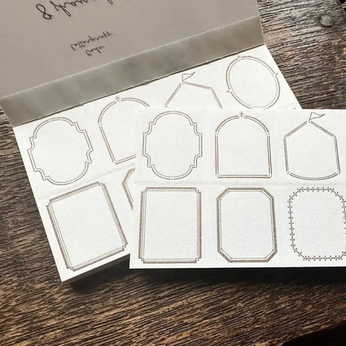 Oeda Letterpress 8 Shape Label Book【Black・Bronze】