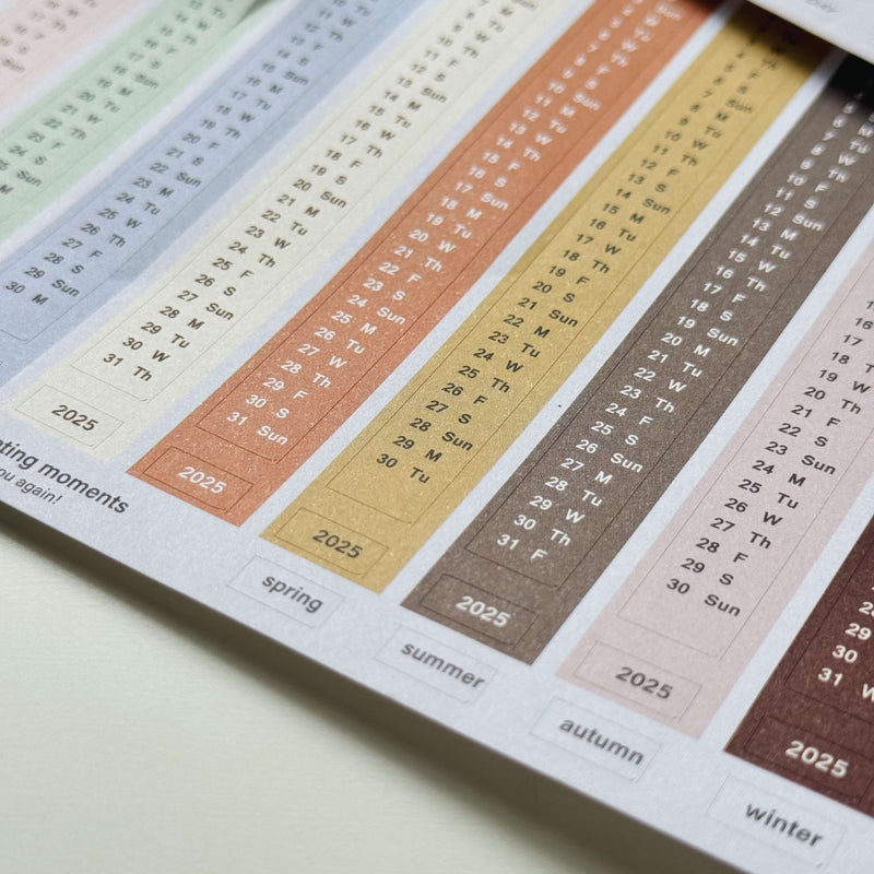 Minimal Long Calendar Sticker 2025