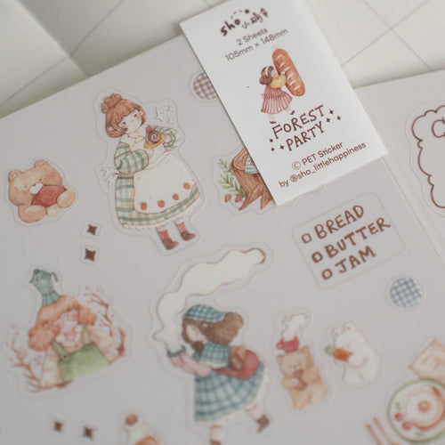 shō Little Happiness Sticker Sheet - Forest Party
