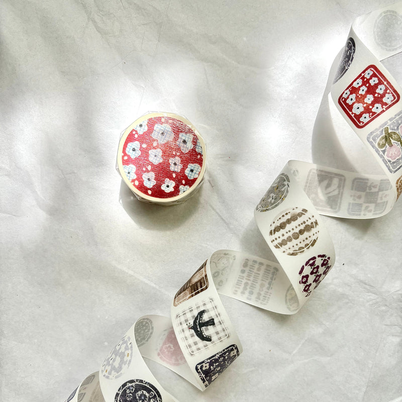 Pion Die-Cut Washi Sticker Roll: Coaster