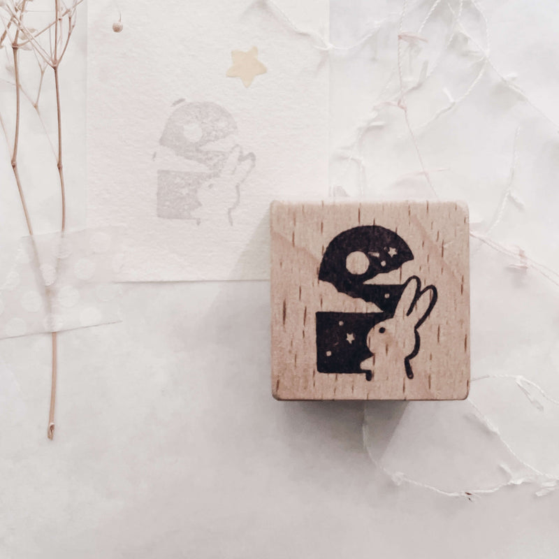 msbulat Rubber Stamp - Moon through the Window (rabbit ver.)