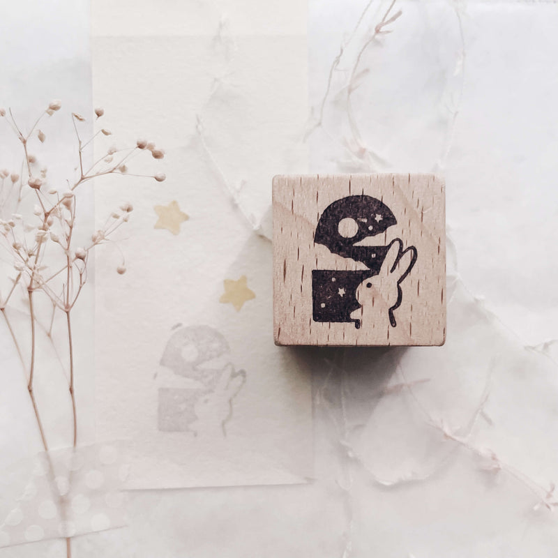 msbulat Rubber Stamp - Moon through the Window (rabbit ver.)