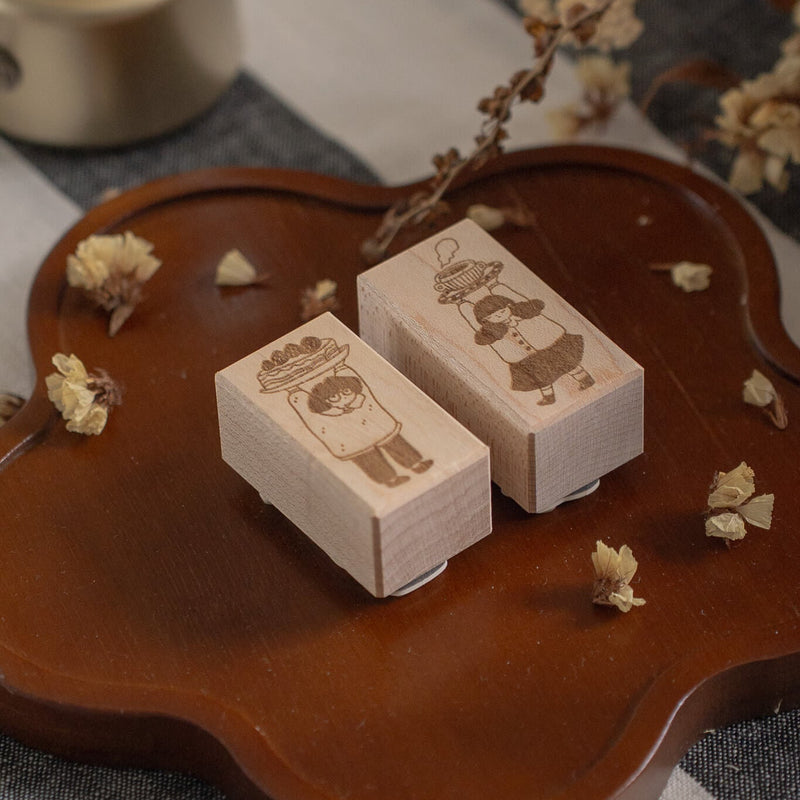 shō Little Happiness Rubber Stamp - Coffee Girl
