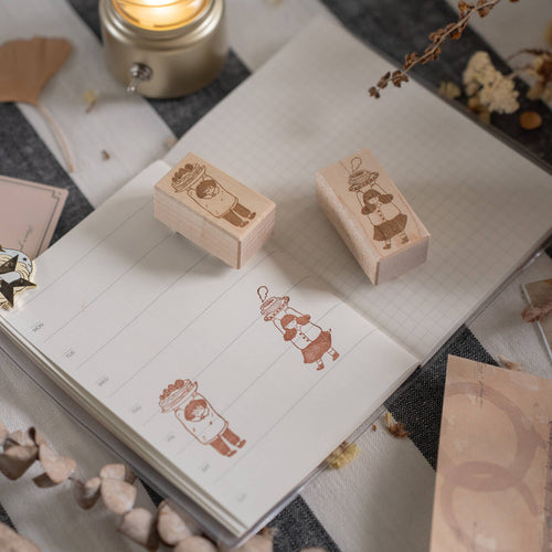 shō Little Happiness Rubber Stamp - Strawberry Shortcake Girl