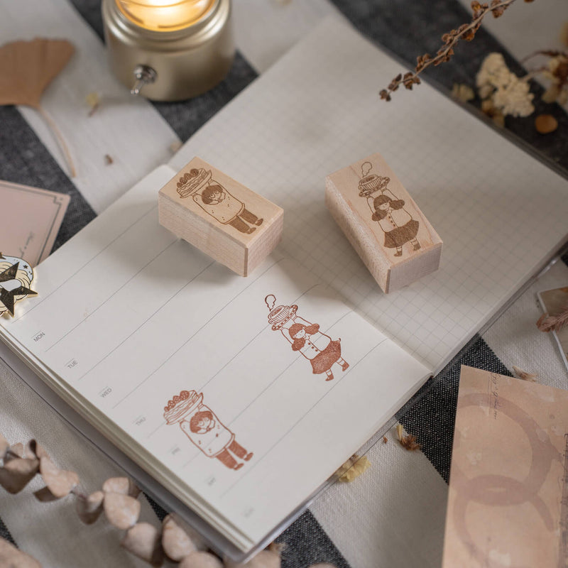 shō Little Happiness Rubber Stamp - Coffee Girl