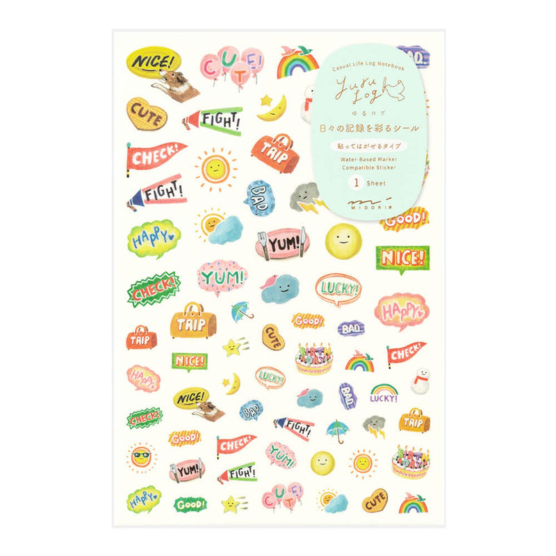 MD Yuru Log 1-Sheet Sticker - Feeling