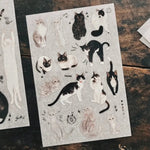 somesortof.fern Print-On Stickers - Black & White Cats