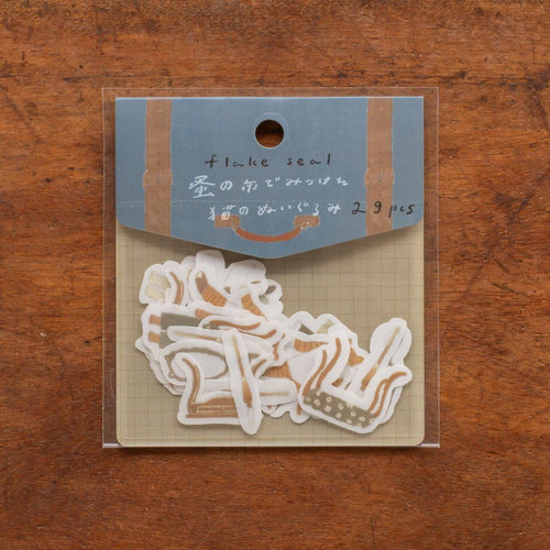 Tobimatsu Shoichiro Sticker Flakes | A plush cat found at flea market