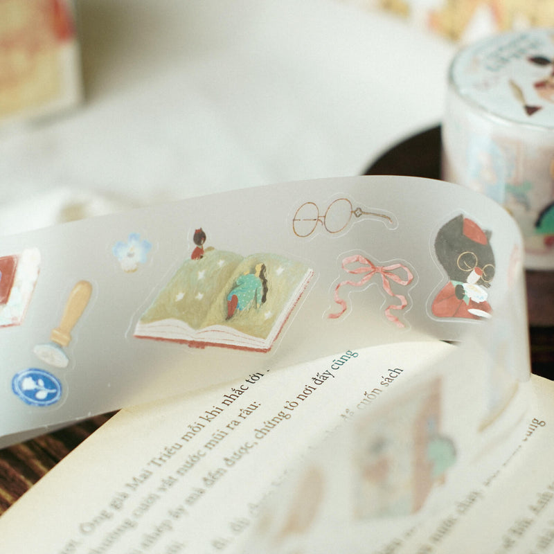 teayou Die-Cut PET Tape: The Enchanted Library