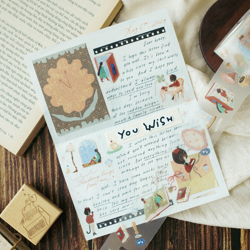 teayou Die-Cut PET Tape: The Enchanted Library