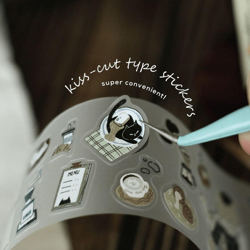 teayou Die-Cut PET Tape: Neko Cafe