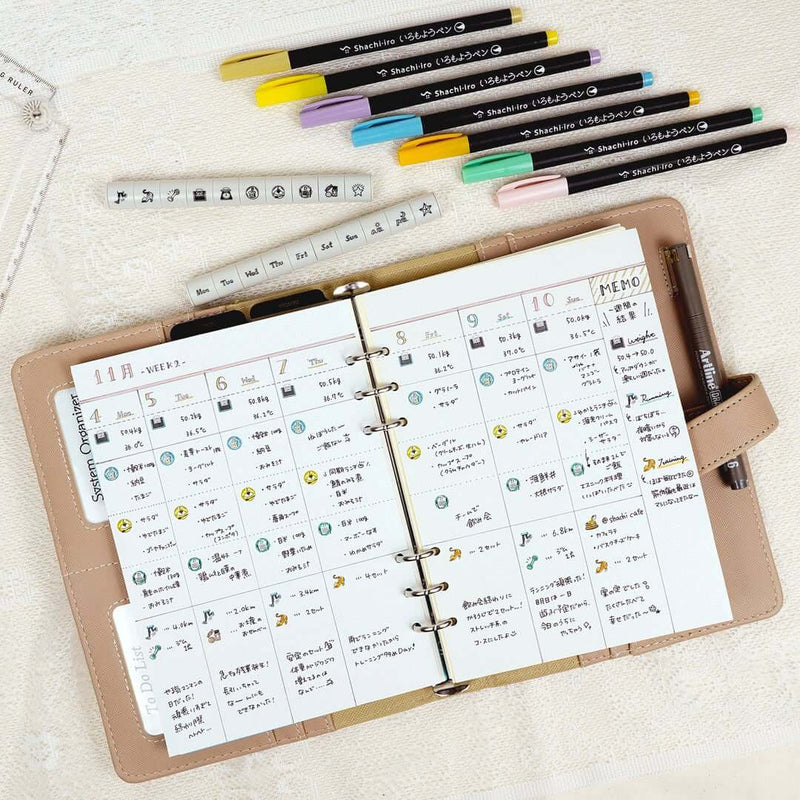 Shachihata nototo 10 Mini Stamp Set // Spending Log