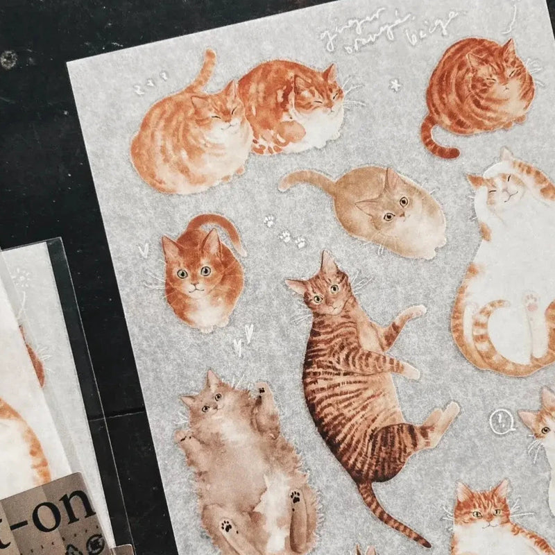 somesortof.fern Print-On Stickers - Orange Cats