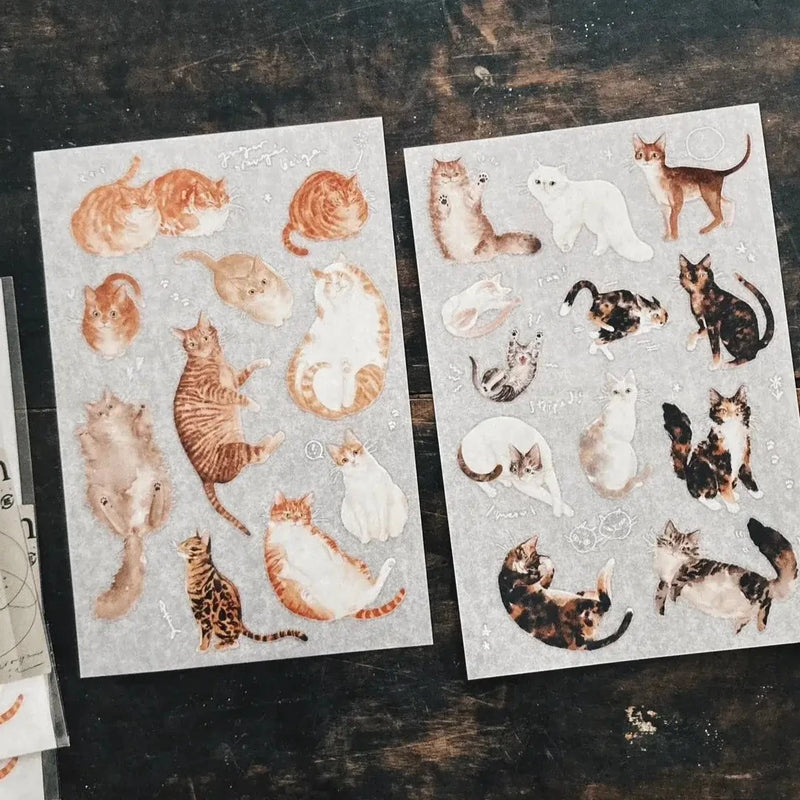 somesortof.fern Print-On Stickers - Orange Cats