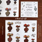 a kind of cafe Print-On Stickers | Flowers in Vases (2pcs)