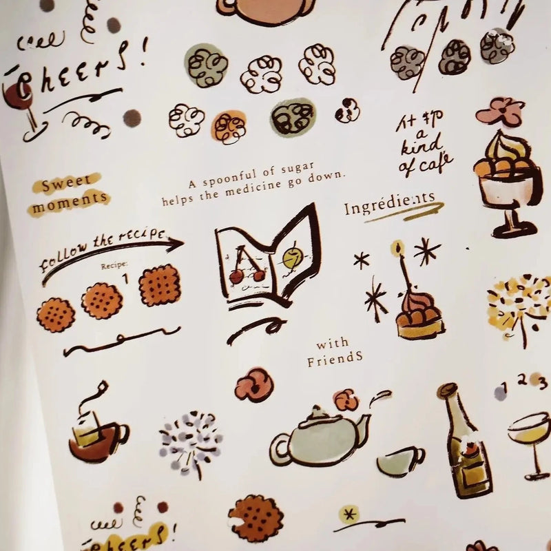 a kind of cafe Print-On Stickers | Diary (3pcs)