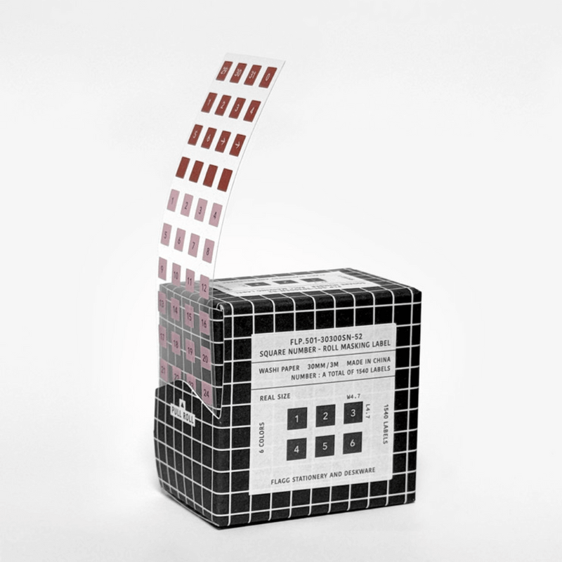 flagg Roll Masking Label - Square Number