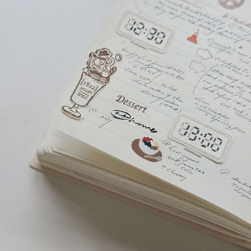 som x yamadoro Double-Sided Rubber Stamp: Time