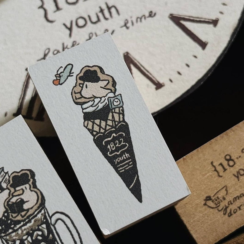 som x yamadoro Double-Sided Rubber Stamp: Time