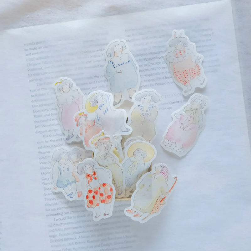 dodolulu Matchbox Sticker Flakes: Vintage Dolls