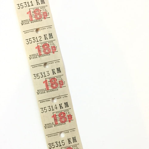 Vintage Bus Tickets Roll - Tyne And Wear P.T.E