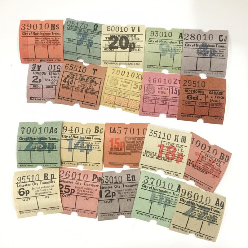 Vintage Bus Tickets (20pcs)