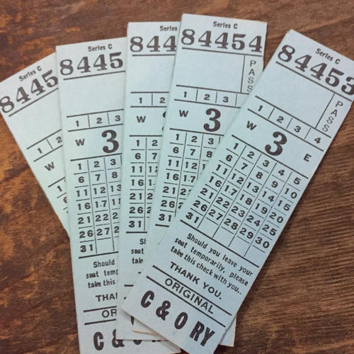 US Vintage Railroad Tickets (5pcs)