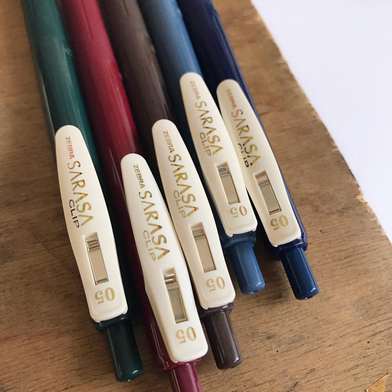 Sarasa Push Clip Gel Pen (0.5mm) - Vintage Series