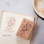 Meow Illustration Botanical Rubber Stamp Collection