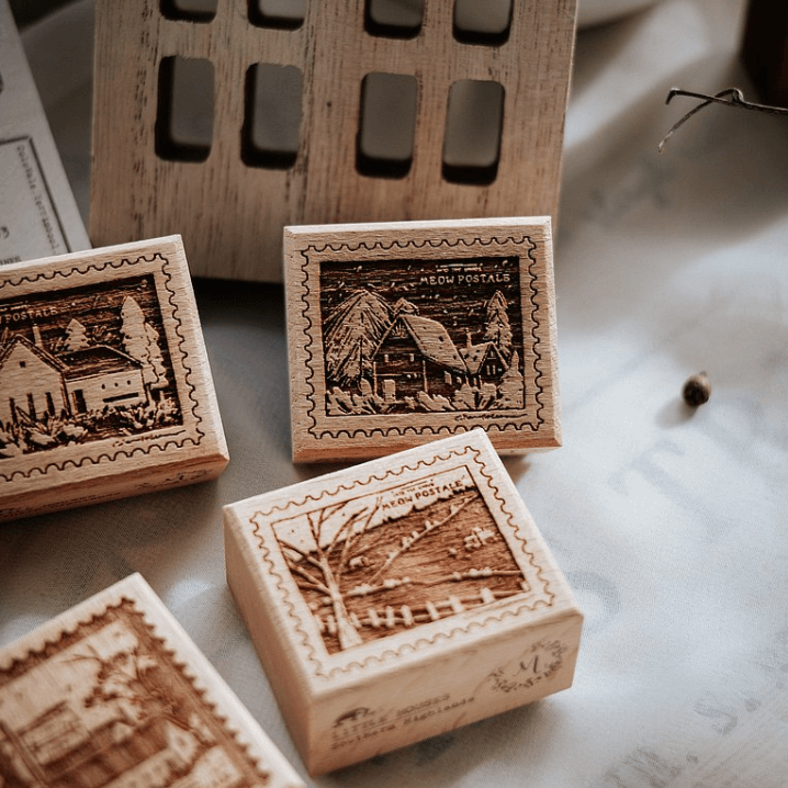 Meow Illustration Rubber Stamp Set - Little Houses Southern Highlands