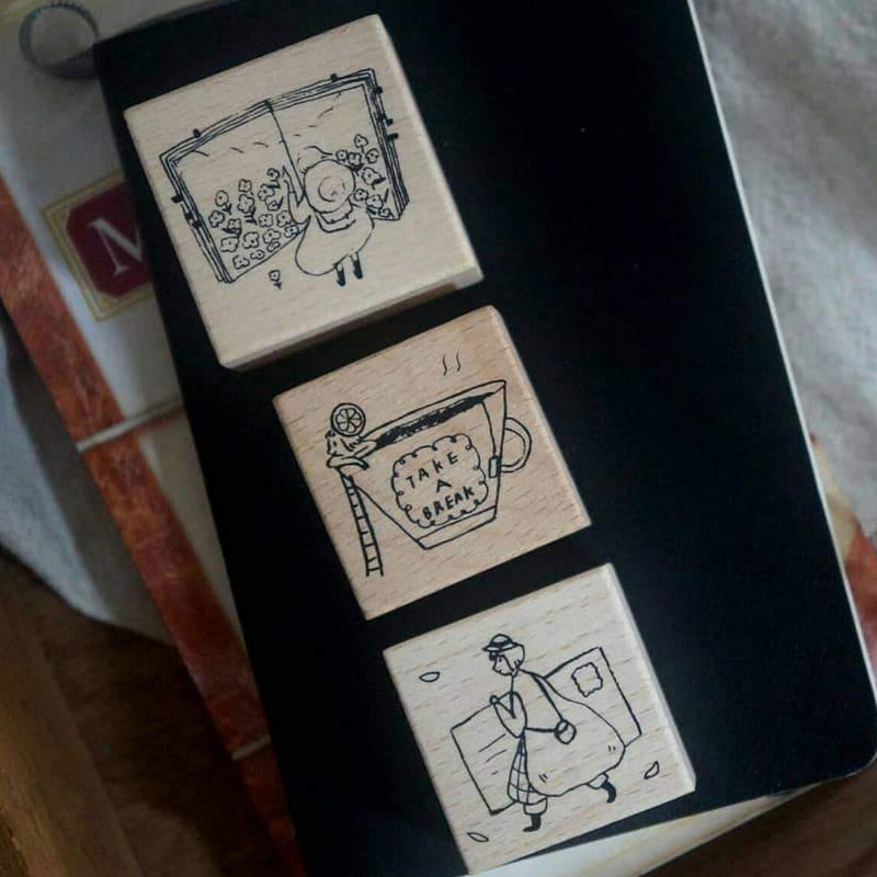 Yamadoro Rubber Stamp - Travel in the Book