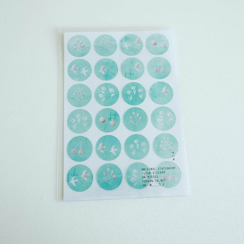 YOHAKU Round Clear Sticker | M-060 Nostalgic